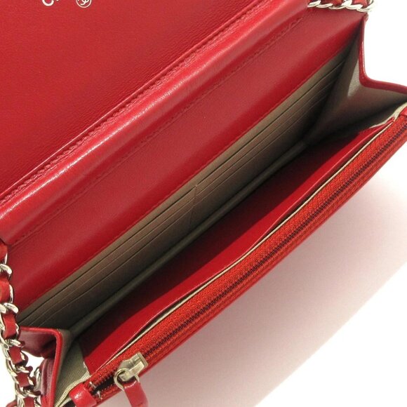 Auth CHANEL - A48654 Red Calfskin Other Style Wallet - Picture 4 of 13